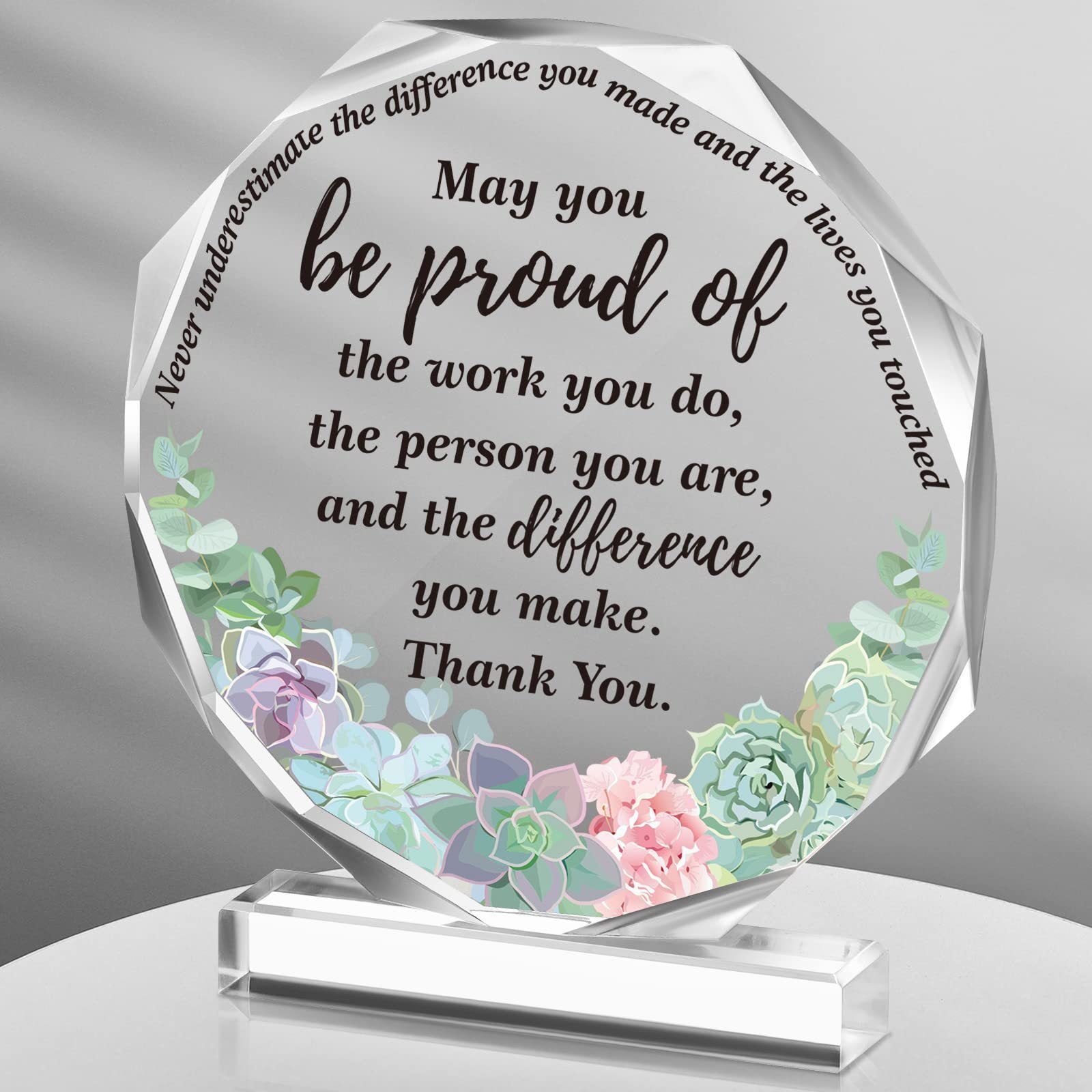 Octagonal Acrylic Thank You Ornament