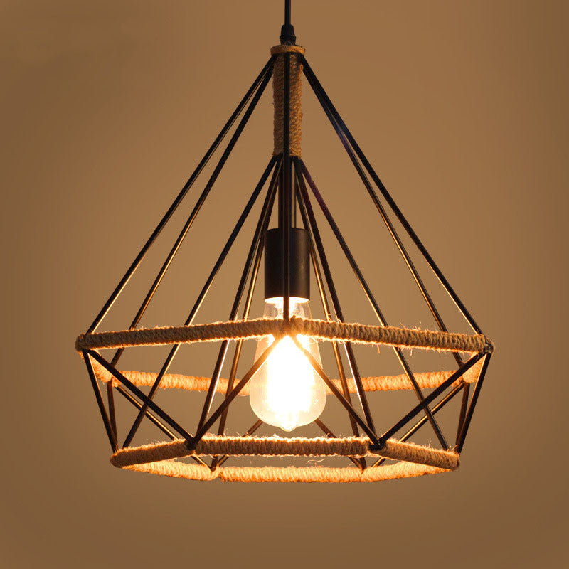 Rustic Twine Industrial Chandelier