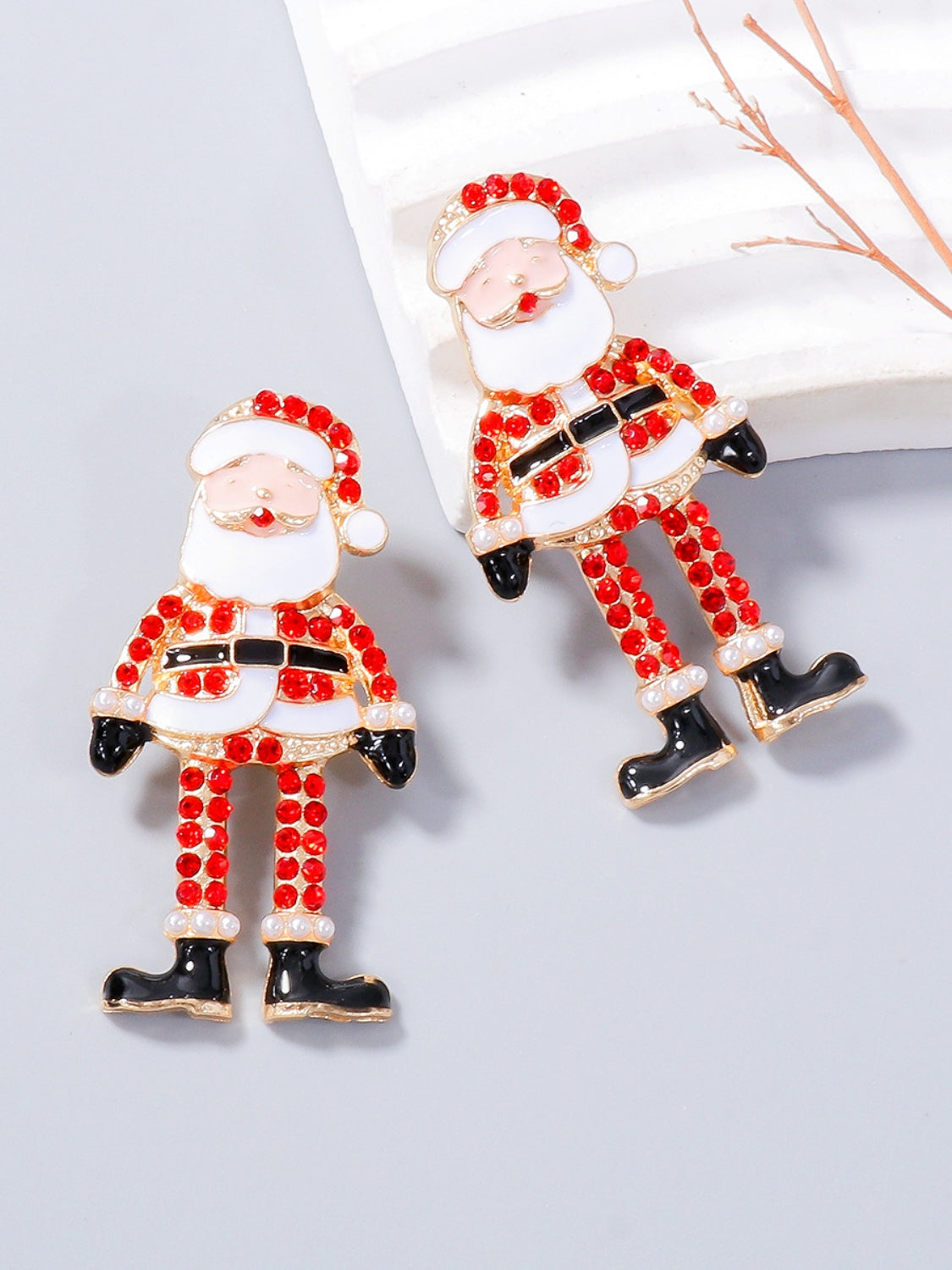 Alloy Rhinestone Santa Earrings | Best santa claus earrings