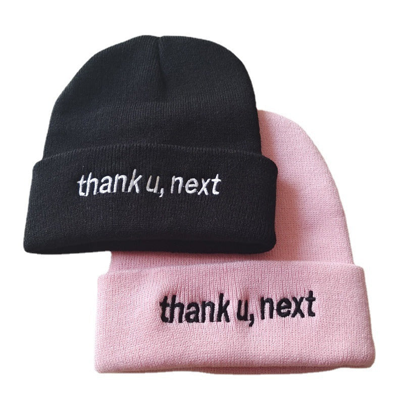 Thank U, Next Embroidery Knitted Hat