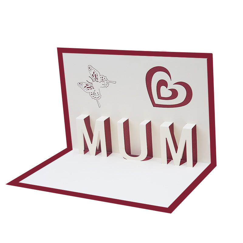 Creative 3D Paper Carving Thank You Card